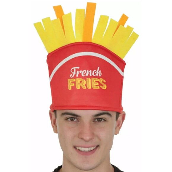 FRENCH FRY FRIES FAST JUNK FOOD STAND CARNIVAL FAIR COSTUME HAT RED YELLOW FUNNY - Picture 4 of 4